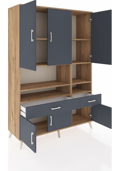 Hyperion Dolap 8 Raflı 2 Çekmeceli 6 Kapaklı 132x44x195 Çam-antrasit/antrasit Antrasıt/antrasıt Hyperion Dolap 8 Raflı 2 Çekmeceli 6 Kapaklı 132x44x195 Çam-antrasit/antrasit Antrasıt/antrasıt
