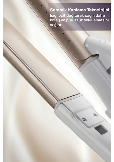 Sinbo Shd-1730 2in1 Saç Düzleştirici Ve Maşa Seramik Kaplama 180 C Çift Fonksiyon Rose Gold