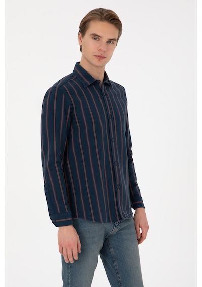 U.s. Polo Assn. Erkek Lacivert Gömlek Desenli 50308398-vr033