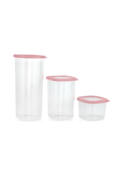 Schafer Hold 3 Lü Saklama Kabı-pembe