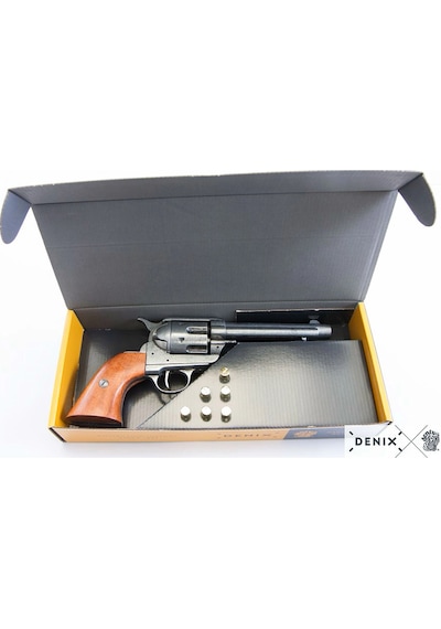 Denix Dekoratif Replika Revolver Cal.45 Peacemaker 5½ , With 6 Bullets, Usa 1873