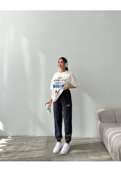 Art Baskılı T-shirt Eşofman Altı Jogger-baskılı Alt Üst Eşofman Takım Oversize Bisiklet Yaka Füme Art Baskılı T-shirt Eşofman Altı Jogger-baskılı Alt Üst Eşofman Takım Oversize Bisiklet Yaka Füme