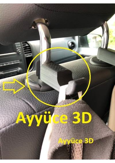 Ayyüce 3d, Mercedes Vito Koltuk Kafalığı Askı Aparatı,1x,siyah