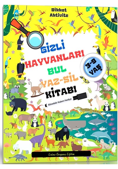 Gizli Hayvanları Bul Yaz-sil Kitabı