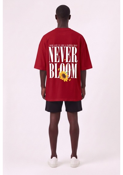 Blow Up Life Kırmızı Oversize Erkek T-shirt 11251 SİYAH