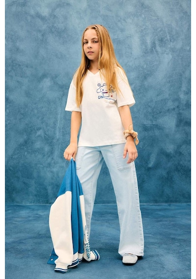Defacto Paperbag Kargo Geniş Paça Jean Pantolon Kız Çocuk E5883A825AU Mavi Defacto Paperbag Kargo Geniş Paça Jean Pantolon Kız Çocuk E5883A825AU Mavi