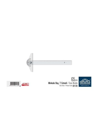 Hatas 01170 Minkale Başlı T Cetveli İnce Bizote 65 CM