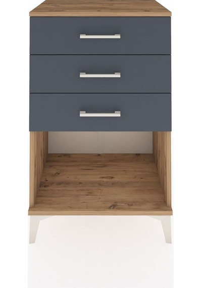 Hyperion Komodin 3 Çekmeceli 60x44x96 Çam-antrasit Çam