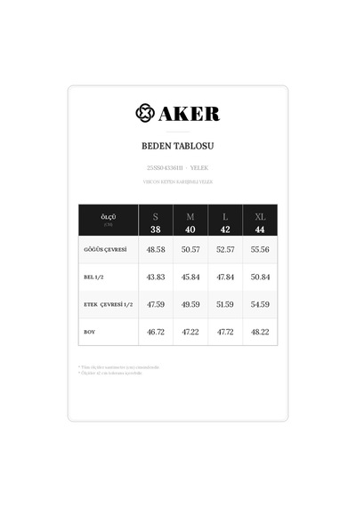 Aker Vıscon Keten Karışımlı Yelek Bej Bej