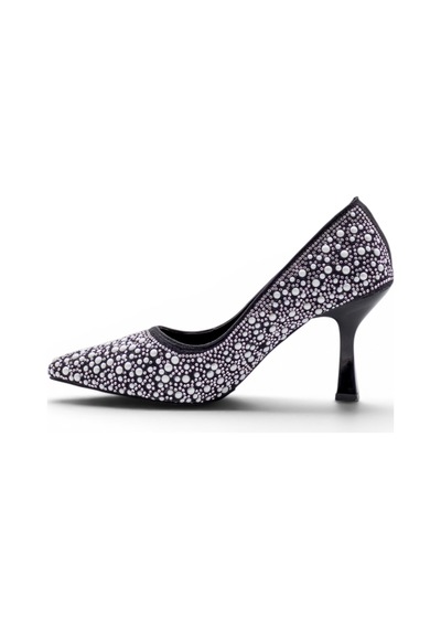 Beşler 0013 İncili Kadın Stiletto siyah
