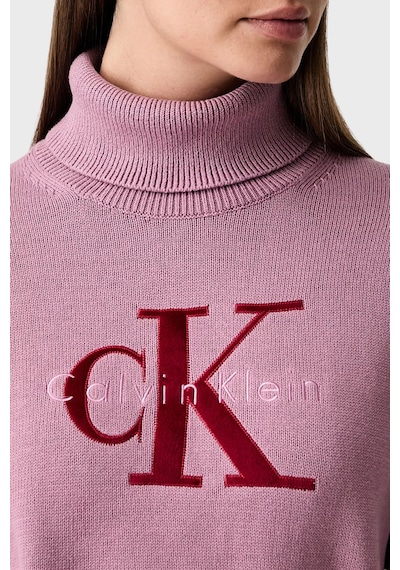 Calvin Klein Logolu % 100 Pamuk Balıkçı Yaka Kazak Lv047h329gvcb Kadın Kazak Lv047h329g Vcb Pembe
