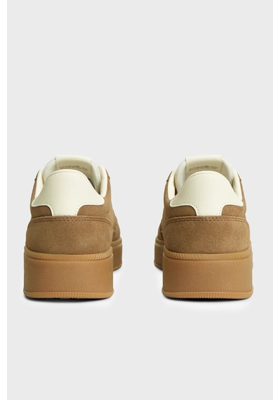 Tommy Jeans Logolu Süet Deri Sneaker Ayakkabı Kadın Ayakkabı En0en03122 Gwı Kahve