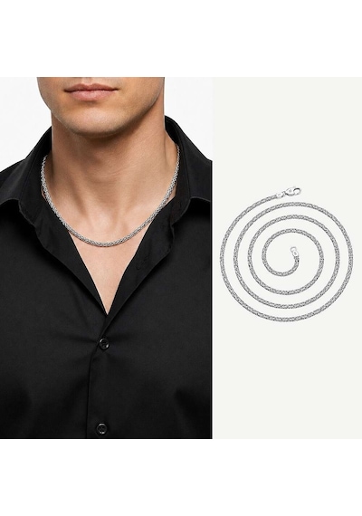 Tesbihane 925 Ayar Gümüş 60 Cm Uzunluk 4 Mm Genişlik 80 Mikron Kalınlık Erkek Kral Zincir