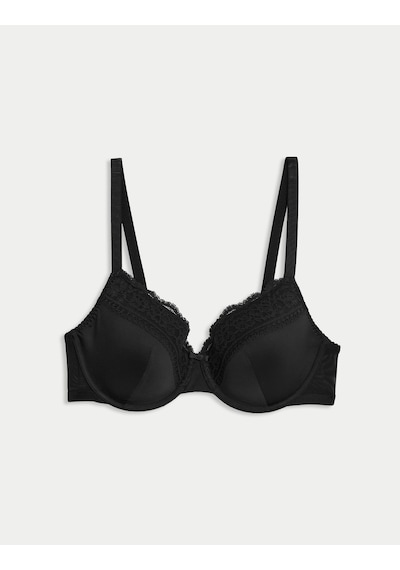Marks & Spencer Dantelli Destekli Full Cup Sütyen T81008714F Siyah