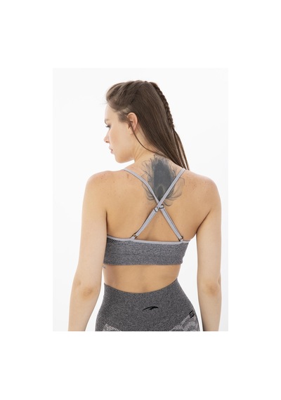 Maraton Sportswear Slimfit Kadın Bisiklet Yaka Kolsuz Basic Siyah Bra 813072-Siyah