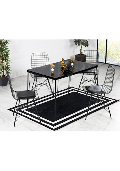 Avvio Arya 4 Kişilik 80x120 Yemek Masası Takımı-mutfak Masası Takımı-siyah Mermer Oval Kenar Siyah Avvio Arya 4 Kişilik 80x120 Yemek Masası Takımı-mutfak Masası Takımı-siyah Mermer Oval Kenar Siyah