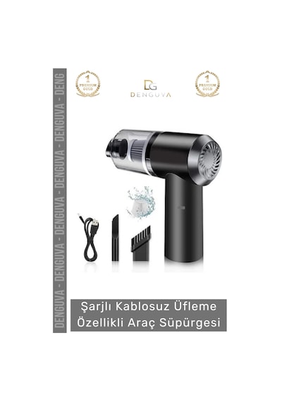 Araçsüpürgesi Güçlü Emiş Performanslı Usb Şarjlı Lityum Bataryalı Katlanabilir Akülü Araç Süpürgesi