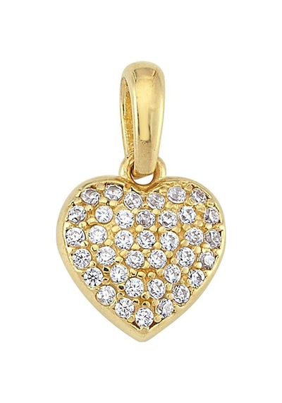 Goldkupe 14 Ayar Altın Taşlı Kalp Kolye Ucu 0,71 Gr-3342