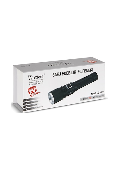 Cree Tg Led 1000 Lümen Göstergeli Fonksiyonel El Feneri Wt-732 Çok Renkli