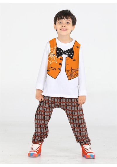 Casabony Spider Yelek Baskılı Pantolon + T-shirt Takım-desenli Çok Renkli