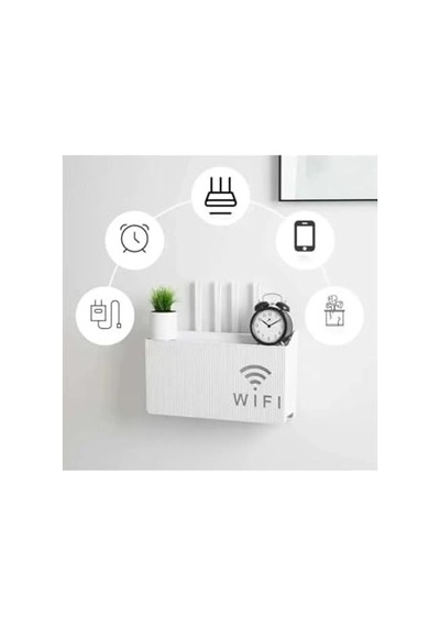 Tineke Beyaz Wifi Kutusu Duvar Asılabilir Sigorta Ve Modem Saklama Kutusu 25x15x6 Cm