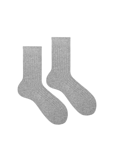 Ozzy Socks Kışlık Gri Erkek Lambswool Yünlü Uyku Çorabı Soft Touch 1 Çift Gri