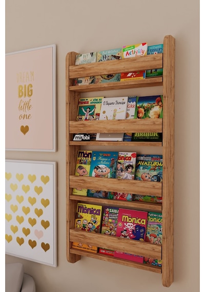 Lino 4 Raflı Montessori Kitaplık Eğitici Çocuk Kitaplığı Ahşap