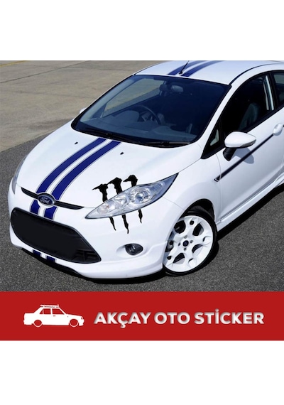 Kaput Ve Far Monster Pençe Sticker Pençe Sticker Araba Sticker