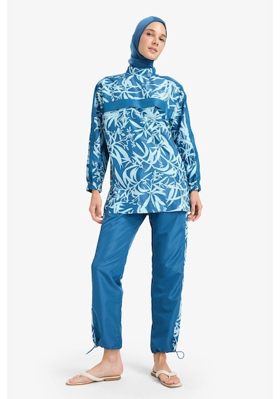 DeFacto Regular Fit Su İtici 3'lü Desenli Burkini Tesettür Mayo Takım E7996AX25HSBE376