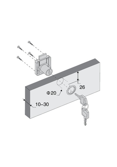 Canex Kare Çekmece Kildi - Zamak D 19 Mm X L 22 Mm Mobilya