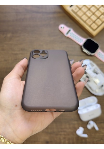 Apple iPhone 11 Pro Uyumlu Süper İnce Mat Ultra Thin Silikon Kılıf Buzlu Siyah