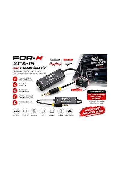 For-x Aux Parazit Kesici - For-x Xca-16 Universal Aux Ses Parazit Önleyici - 1 Adet