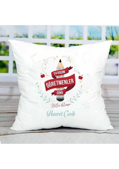 Öğretmenler Günü Temalı İsme Özel Yastık