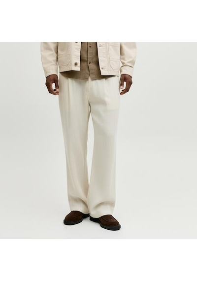 Jack&jones Bill Andros Vis Linen Blend Jogger Erkek Beyaz Pantolon