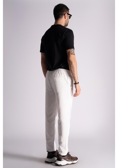 Slim Fit Jogger Bel Pantolon Ekru Ekru
