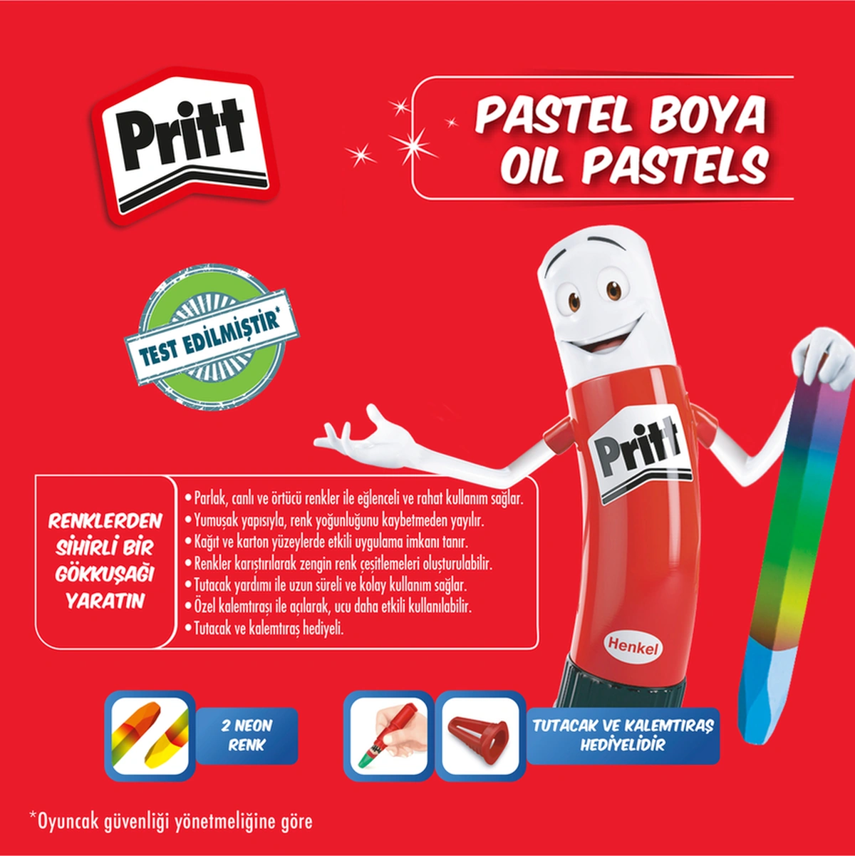 Pastel Boya Karton Kutu 24 Renk Çok Renkli