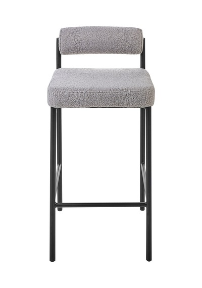 Amaya Gri Boucle 2'li Bar Sandalyesi Seti, 64 Cm Oturum, Şık Ve Konforlu Tasarım