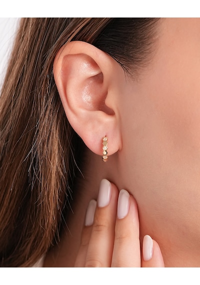 Debora Jewelry 14 Ayar Altın Zirkon Taşlı Halka Küpe