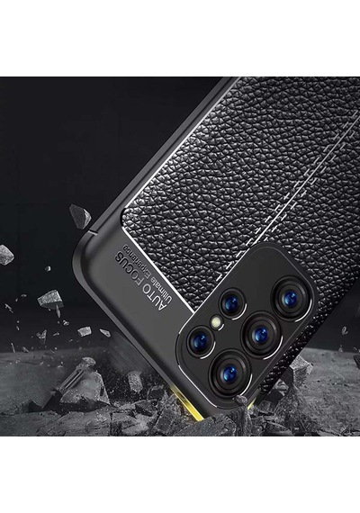 Samsung Galaxy S25 Ultra Uyumlu Silikon Kılıf Deri Desenli Kamera Korumalı Darbe Emici Kapak