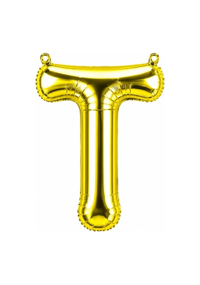 T Harfi Folyo Balon Altın Rengi 36 Cm