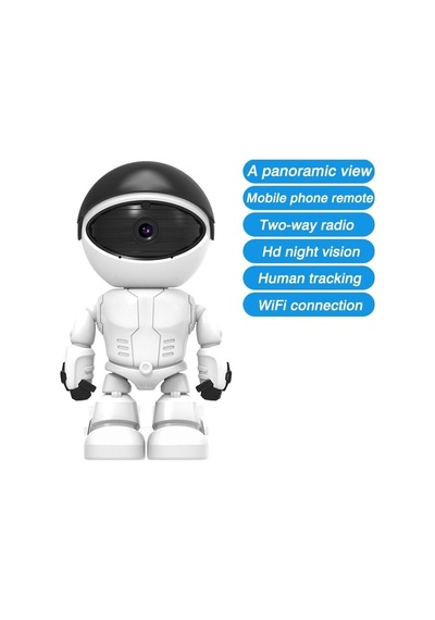 1080p Robot Görünümlü Bebek Bakıcı Wifi Ip Güvenlik Kamerası Kablosuz Gece Görüşlü