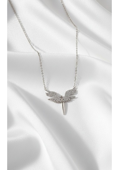 Çekirdekjewelry 925 Ayar Gümüş Rodyum Kaplama Mikail Kolye Gri