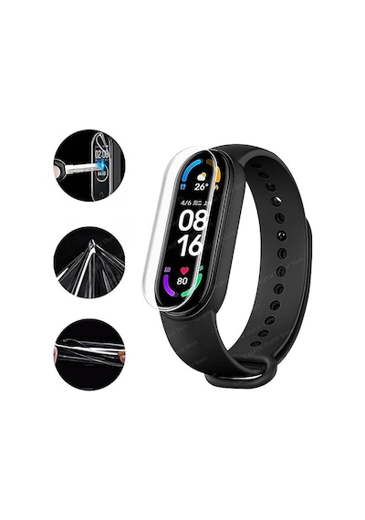 Wozlo Xiaomi Mi Band 5 / 6 Uyumlu Çizilme Önleyici Tpu Nano Yumuşak Film Ekran Koruyucu - 2 Adet