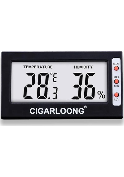 Cigarloong Dijital Higrometre Nem Isı Ölçer Diktörtgen