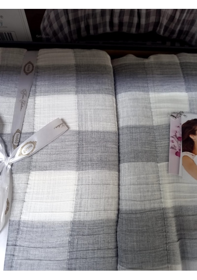Hobby Müslin Yatak Örtüsü Takımı 240 X 260 Cm 2 Adet Yastık Kılıfı 50 X 70 Cm Antrasit
