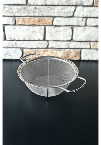 Paslanmaz Çelik Takviyeli Süzgeç - Sepet- Makarna Süzgeci-22 Cm Gümüş