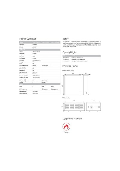 Eds Ps27v204-2k 27v / 4a Bakım Gerektirmeyen Akümülatör Güç Kaynağı