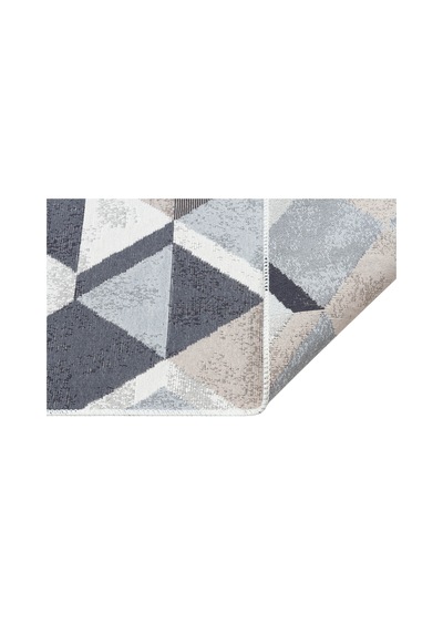 Beıge Black Yıkanabilir Çift Taraflı Modern Desenli Dokuma Kilim