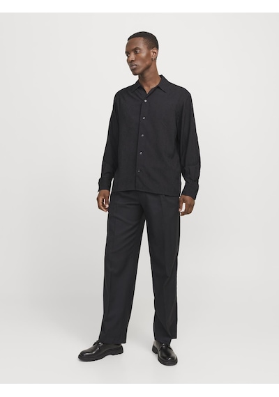 Jack & Jones Erkek Uzun Kollu Desenli Gömlek - Blatrend - 12278765 Black