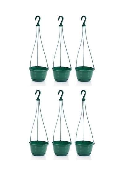 Omnipazar So-sm02 Safir Makrome Askılı Balkon Saksı 3.4 Lt Yeşil 6 Adet